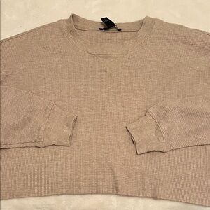 Cozy Tan Ribbed Cropped Sweater